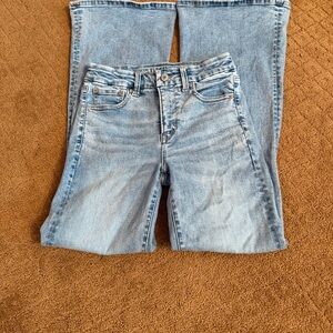 American Eagle Medium Wash highest rise Flare Jeans size 2